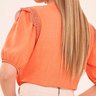 blusa laranja linho bordado 8