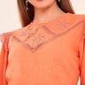 blusa laranja linho bordado 4