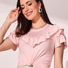 t shirt rosa claro com decote de babados 8