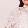 camisa off white com detalhe guipir 5