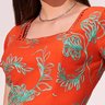 vestido laranja midi 9