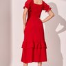 vestido vermelho midi com babados 5