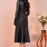 vestido preto couro midi 2