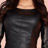 vestido preto couro midi 7