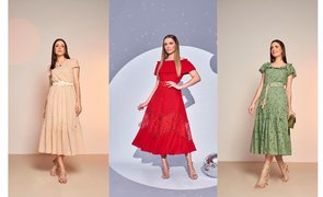 mulheres com diferentes tipos de vestidos com cintos