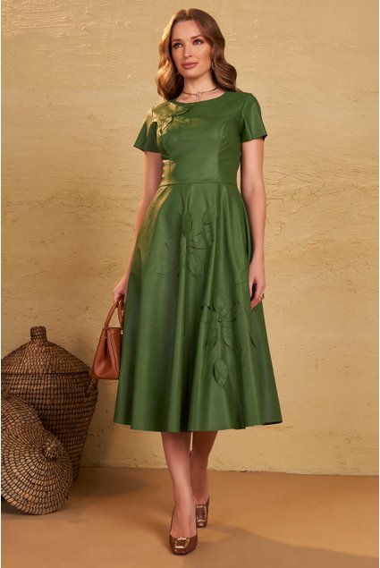 Vestido Verde Militar Midi Vestido Longo Vestido Bandagem Midi