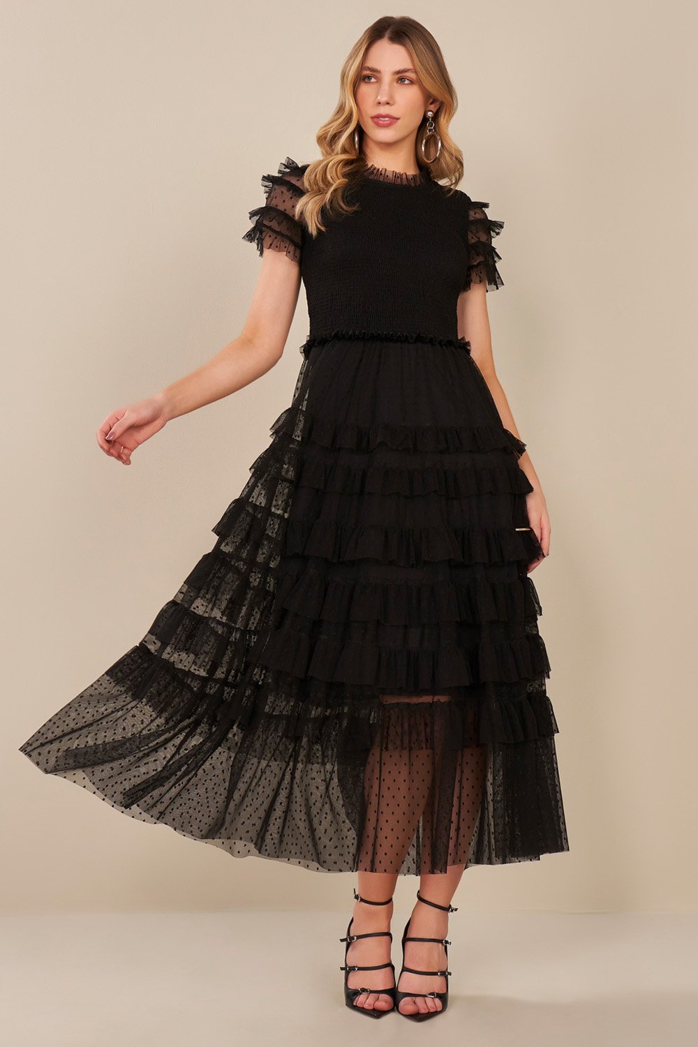 Vestido Preto Com Saia De Tule Saia Em Tule Com Guipir Preto Doce