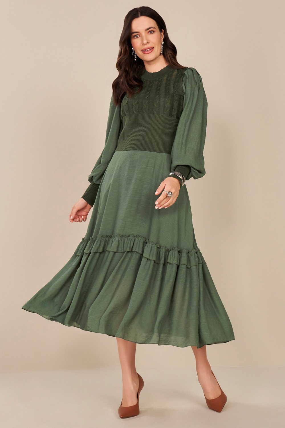 Poliéster Vestido Gode Viscose Vestido Amelia Gode C/ Alca E C