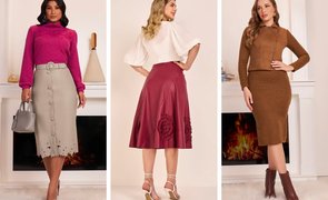 mulheres com saias midi