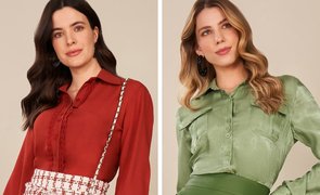 mulheres elegantes usando camisas sociais femininas