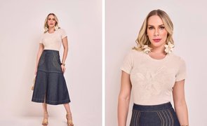 look com t-shirt e saia