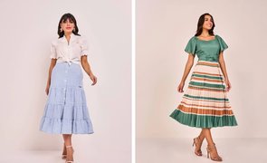 mulheres usando roupas feitas com tecido crepe