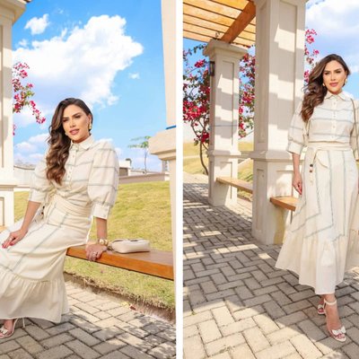 mulher com roupas elegantes estilo boho