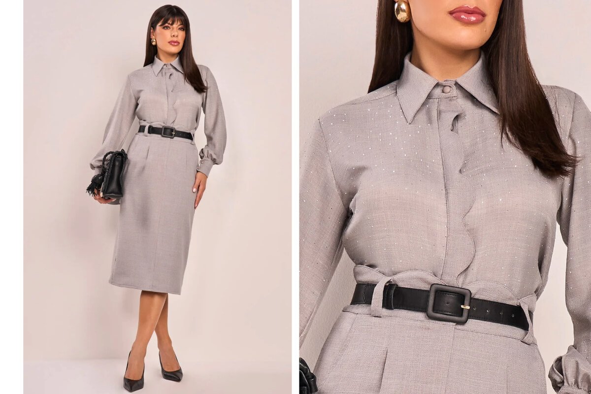 mulher vestindo um conjunto feminino em alfaiataria