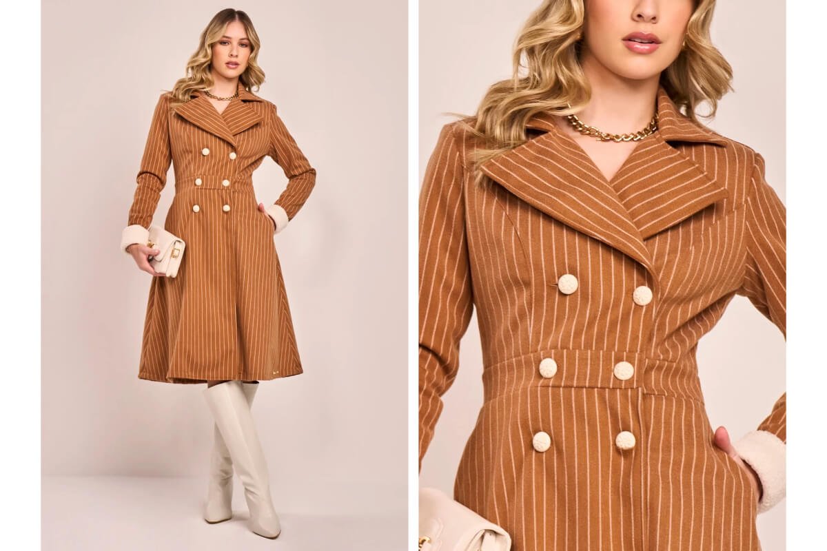 mulher vestindo trench coat