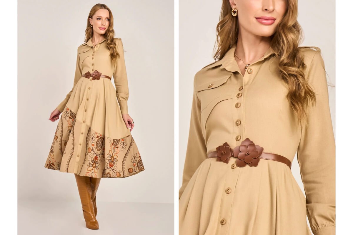 vestido acinturado