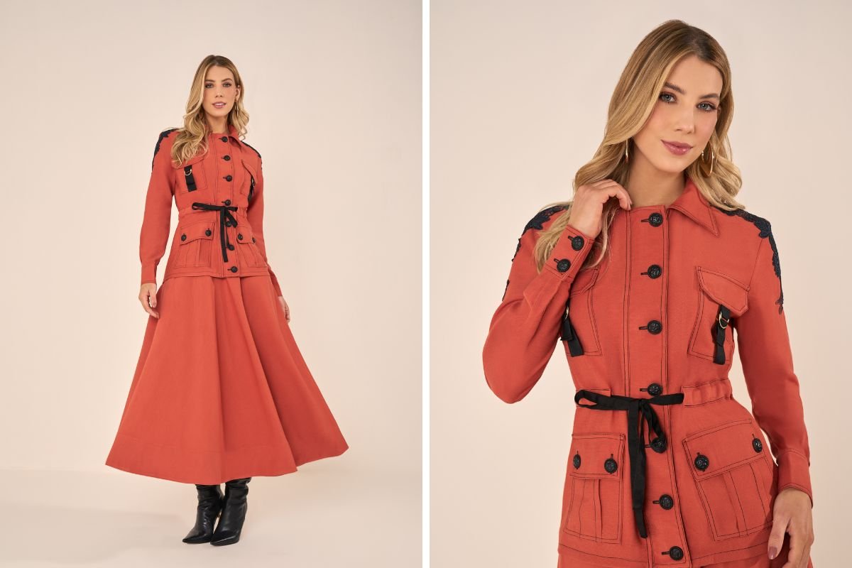 modelo usando conjunto coordenado laranja