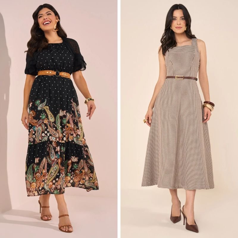 modelos com vestidos e cintos